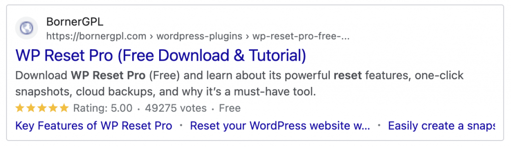 Rich snippets and schema markup example